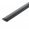 Perfil rectangular aluminio tira led 1m con pestañas negro