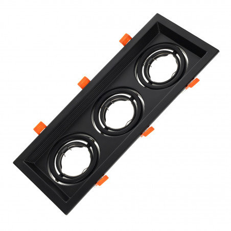 Adjustable black frame for MR16. Triple