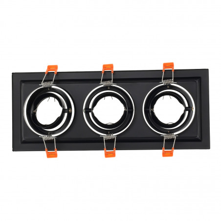 Adjustable black frame for MR16. Triple