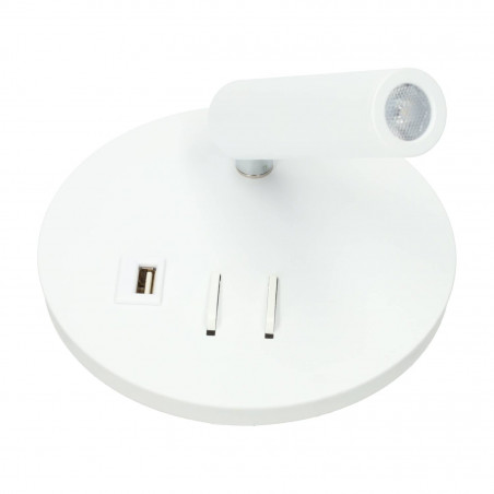 CANDEEIRO DE PAREDE DE ALUMÍNIO COM CHUMBO 3+8W USB