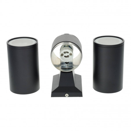 Aplique LED Aluminio 2XGU10 Negro IP54