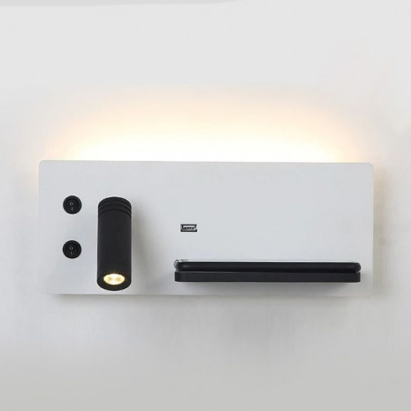 Applique LED 7+3W avec USB droit