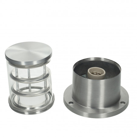 Baliza sobremuro redonda E27 color plata