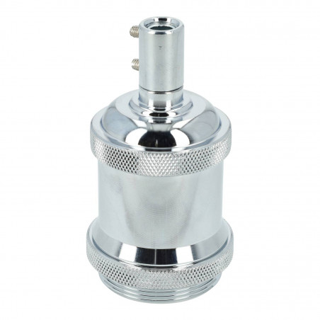 Douille Vintage cerámique-métal chromé