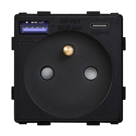 Tomada francesa 16A USB A+C