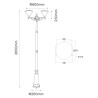 Farola solar doble 260CM IP65