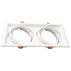 Marco orientable doble para AR111 color blanco
