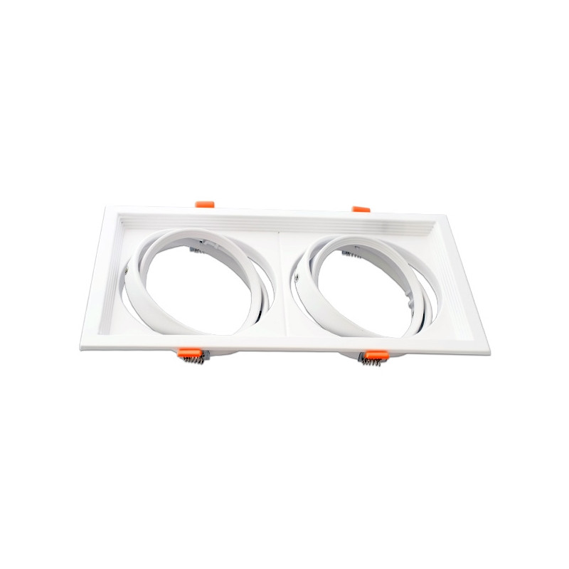 Marco orientable doble para AR111 color blanco