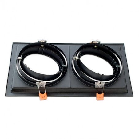 Moldura ajustável duplo para AR111 negra