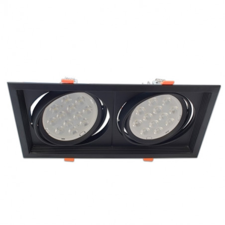 Moldura ajustável duplo para AR111 negra