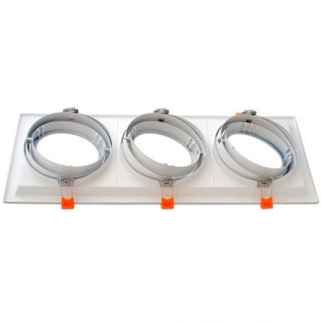 Marco orientable triple para AR111 color blanco