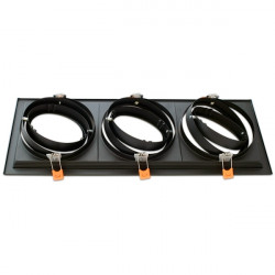 Marco orientable triple para AR111 color negro