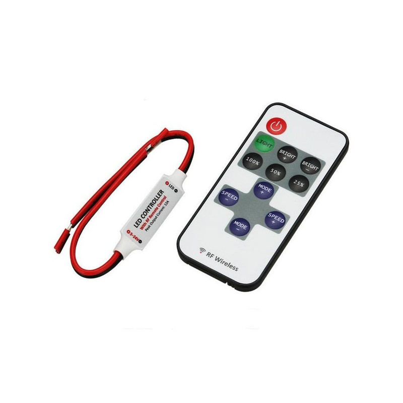 Mini regolatore RADIOFREQUENZA striscia led monocolore 12V