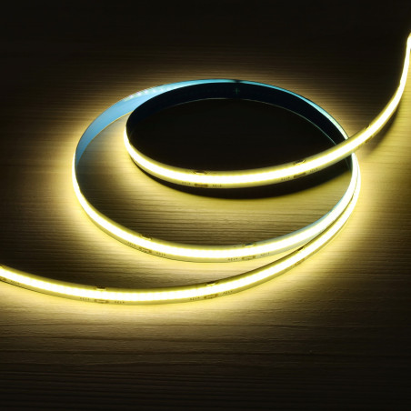 Tira LED 12V COB 12W/m 4200lm 10mm Ancho IP20 - Rollo 5 metros neutra