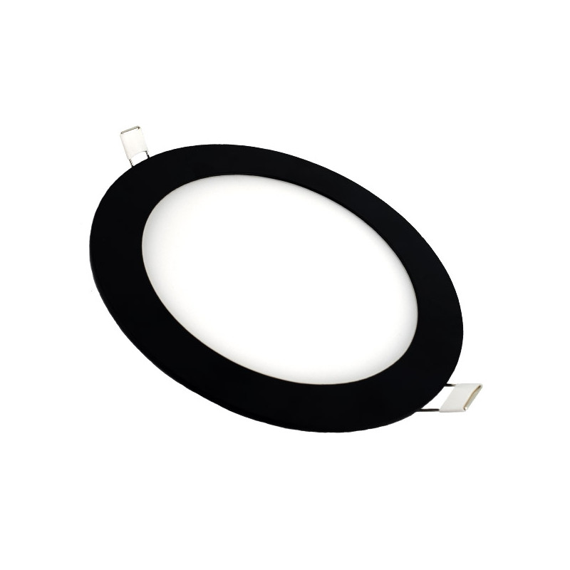 Downlight panel 12W redondo NEGRO