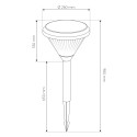 medidas con pincho Baliza Solar LED de Pie 75 cm 6W IP65