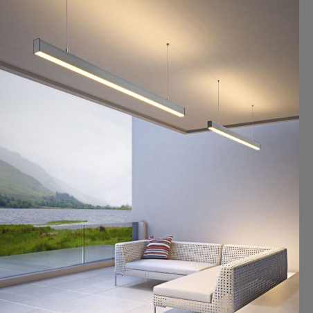Perfil Colgante de Aluminio Rectangular 2 m para Tiras LED hasta 23 mm