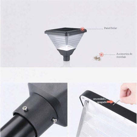 Farola Solar LED Villa 10W Cuadrada IP65