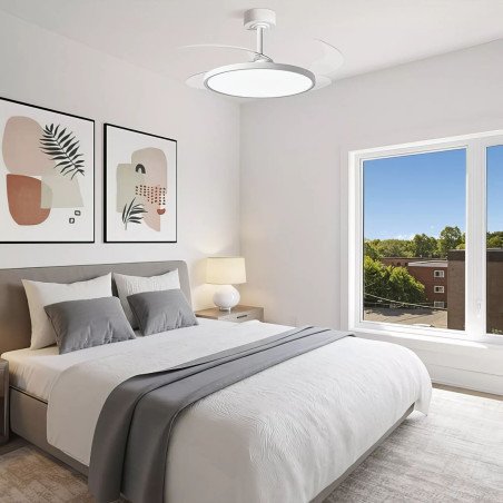 Ventilador de techo con aspas retráctiles luz LED 3CCT habitación