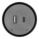 Prise USB A+C 3.1A pour rail coulissant