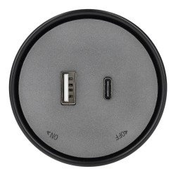 Prise USB A+C 3.1A pour rail coulissant