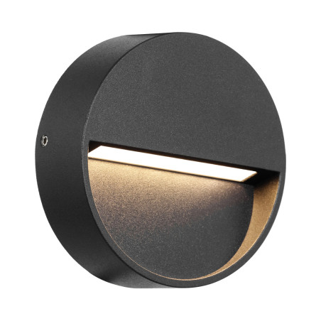 Baliza LED Exterior 3W Superficie Pared Circular encendida