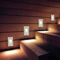 Baliza LED Exterior 3W Embutida Vertical 57x103mm branco