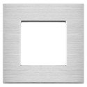 Brushed Aluminium Frame 1 Gang grey