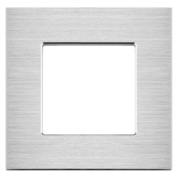 Brushed Aluminium Frame 1 Gang grey