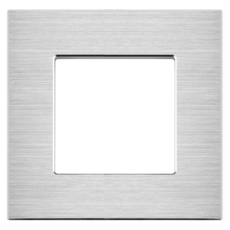 Brushed Aluminium Frame 1 Gang grey