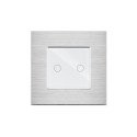 Brushed Aluminium Frame 1 Gang Crystal Series Grey