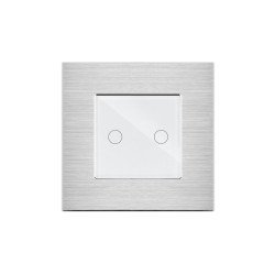 Brushed Aluminium Frame 1 Gang Crystal Series Grey