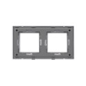 Frame Brushed Aluminium Frame 2 Gang Crystal Series