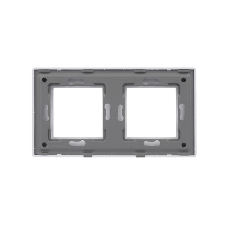 Frame Brushed Aluminium Frame 2 Gang Crystal Series