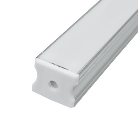 Perfil rectangular aluminio tira led 19 x 19 x 2000mm