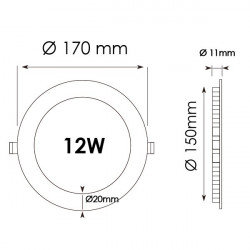 Downlight - Round 12W Panel
