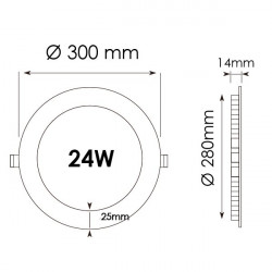Downlight-Panel 24W rund