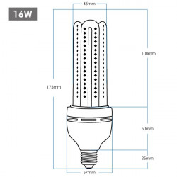 Lâmpada Corn 16W 360º