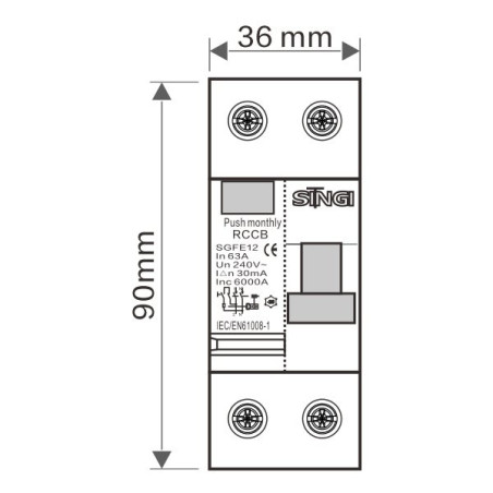 Interruttore differenziale 2P 30mA 6kA