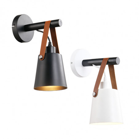 Luz de parede em couro E27