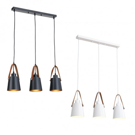 3xE27 Leder Hängeleuchte