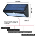 partes del Aplique de Pared Solar LED con Detector de Movimiento y Luz Permanente IP44