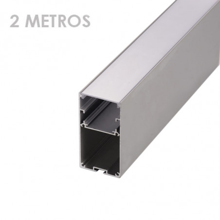 Perfil rectangular aluminio tira led 66 x 35 x 2m
