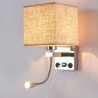LAMPADA DA PARETE E27 + LUCE DI LETTURA + USB