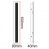 Lampada da parete lineare a LED 18W nero 60cm