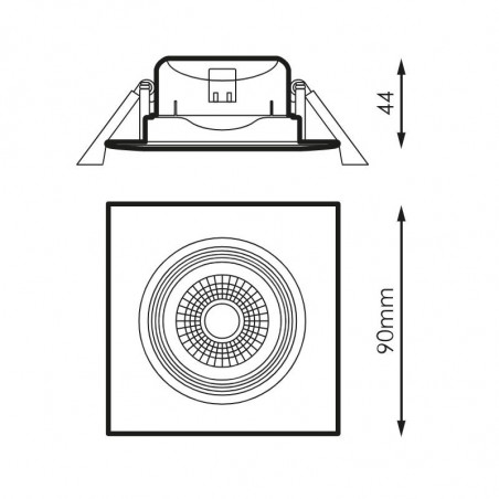 Downlight LED SPOT carré réglable 5W