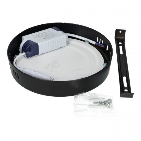 Plafón Led 12W redondo NEGRO