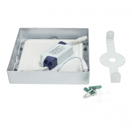 Plafón Led 18W cuadrado PLATA