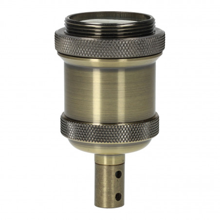 Porta lampade in ceramica-metallo in bronzo vintage