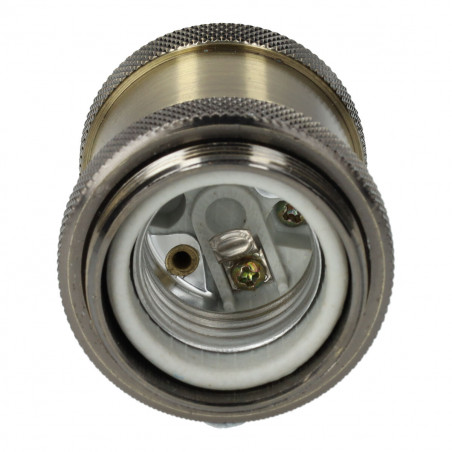 Porte-lampe vintage en céramique-métal bronze